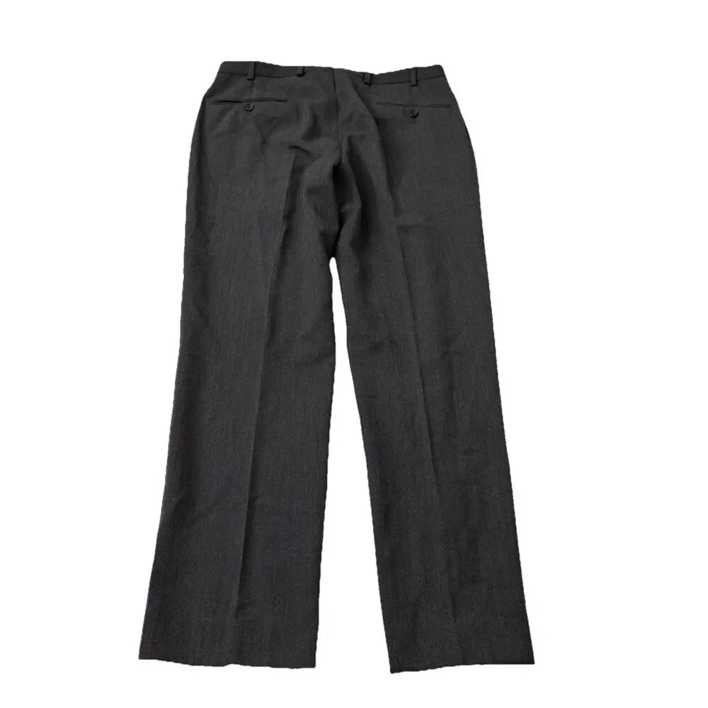 Brooks Brothers Regent Pants Mens 34 x 30 Dark Gray Wool Dress Slacks Pleated